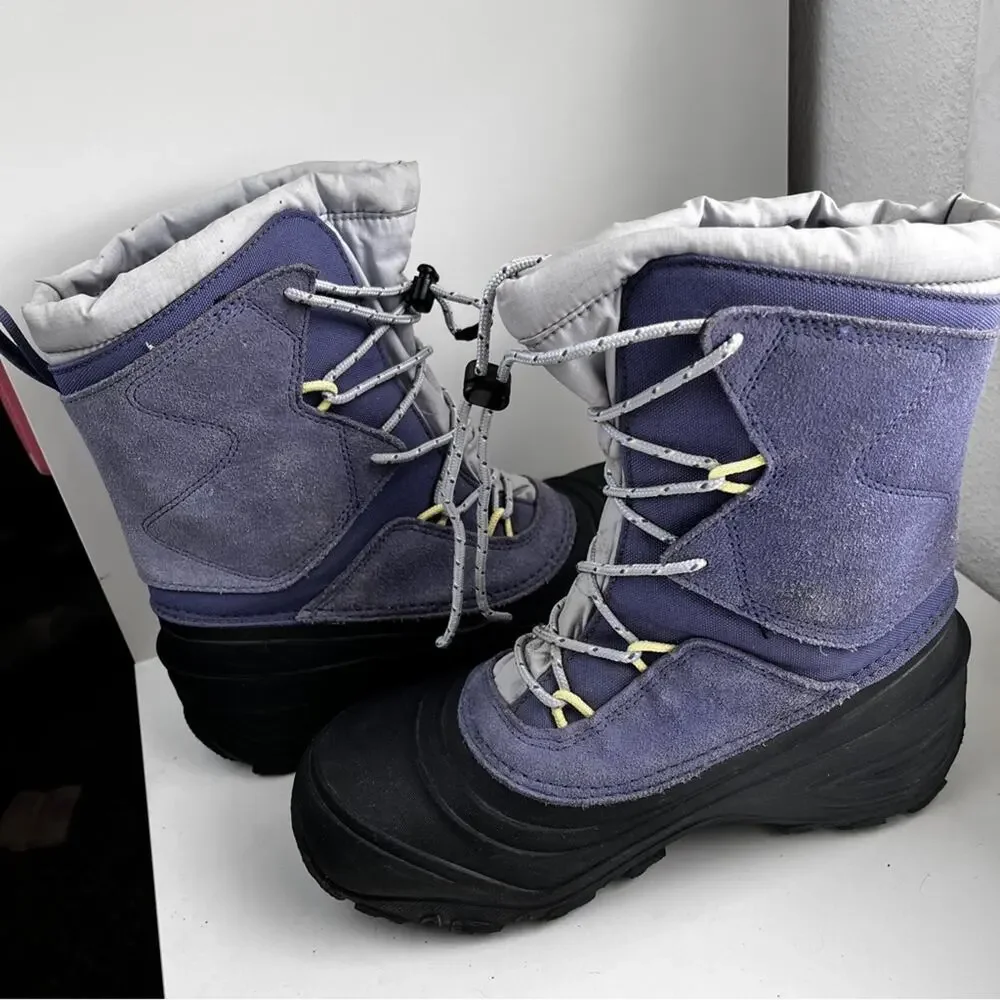 The North Face Youth Alpenglow V Waterproof Purple Winter Boots size 6